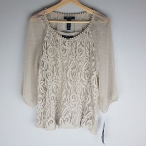 💜 Style & Co | 3/4 sleeve lace top